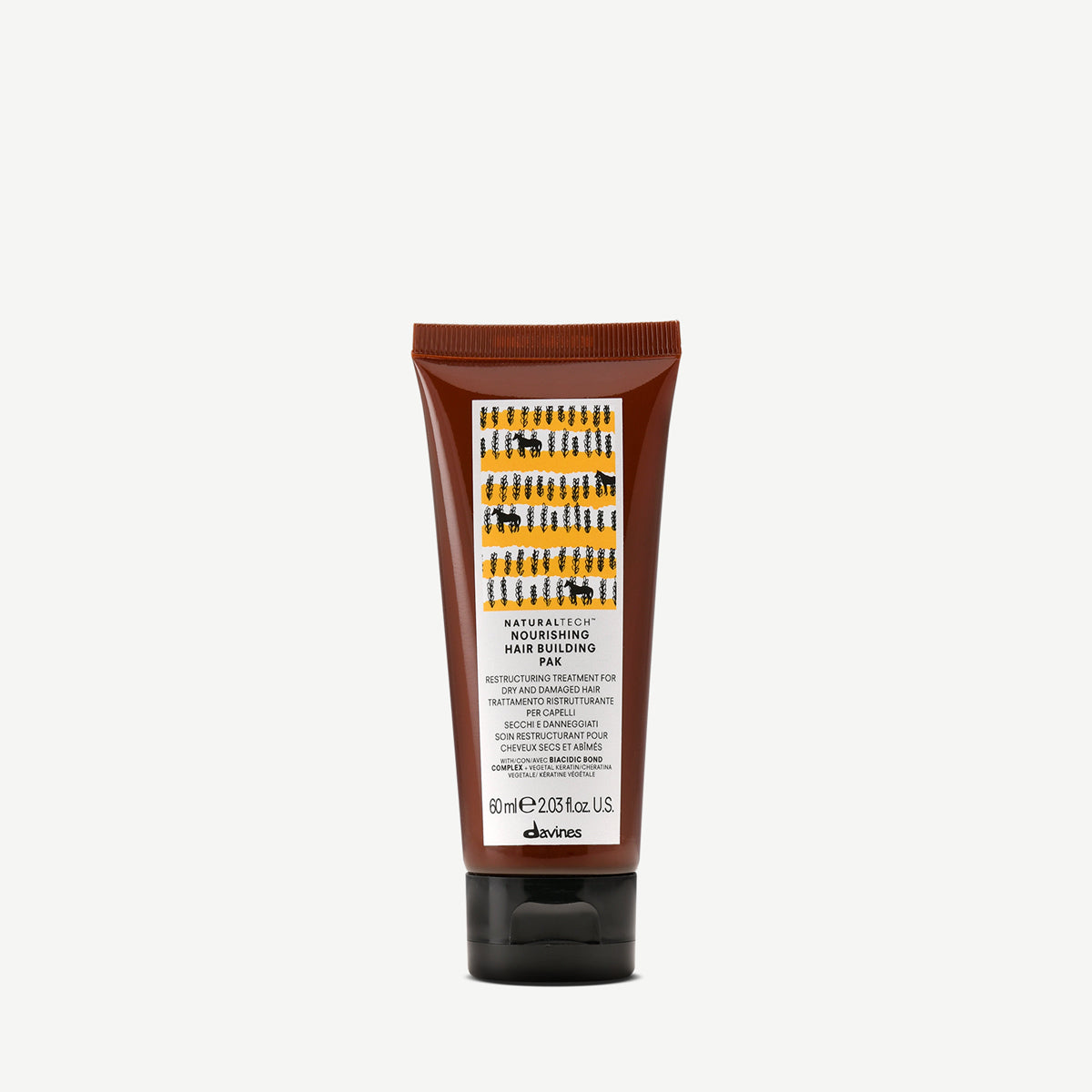 Davines NOURISHING Hair Building Pak - Restructuring mask with vegetal keratin combined with Biacidic Bond Complex for dry and brittle hair