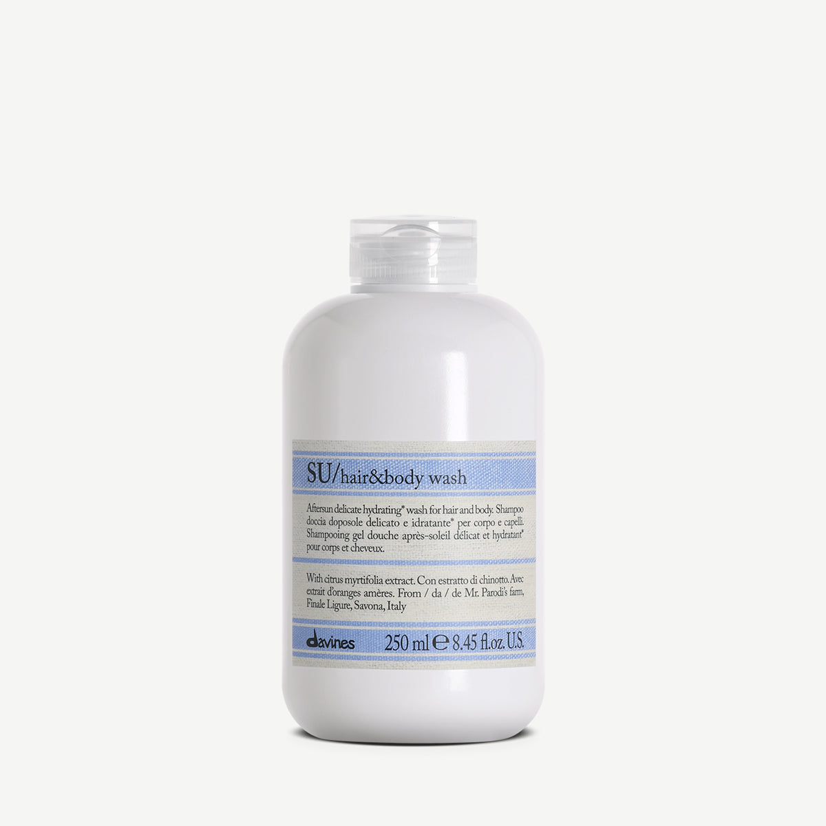 Davines SU Hair & Body Wash - Moisturizing and protective shampoo for body and hair exposed to the sun.