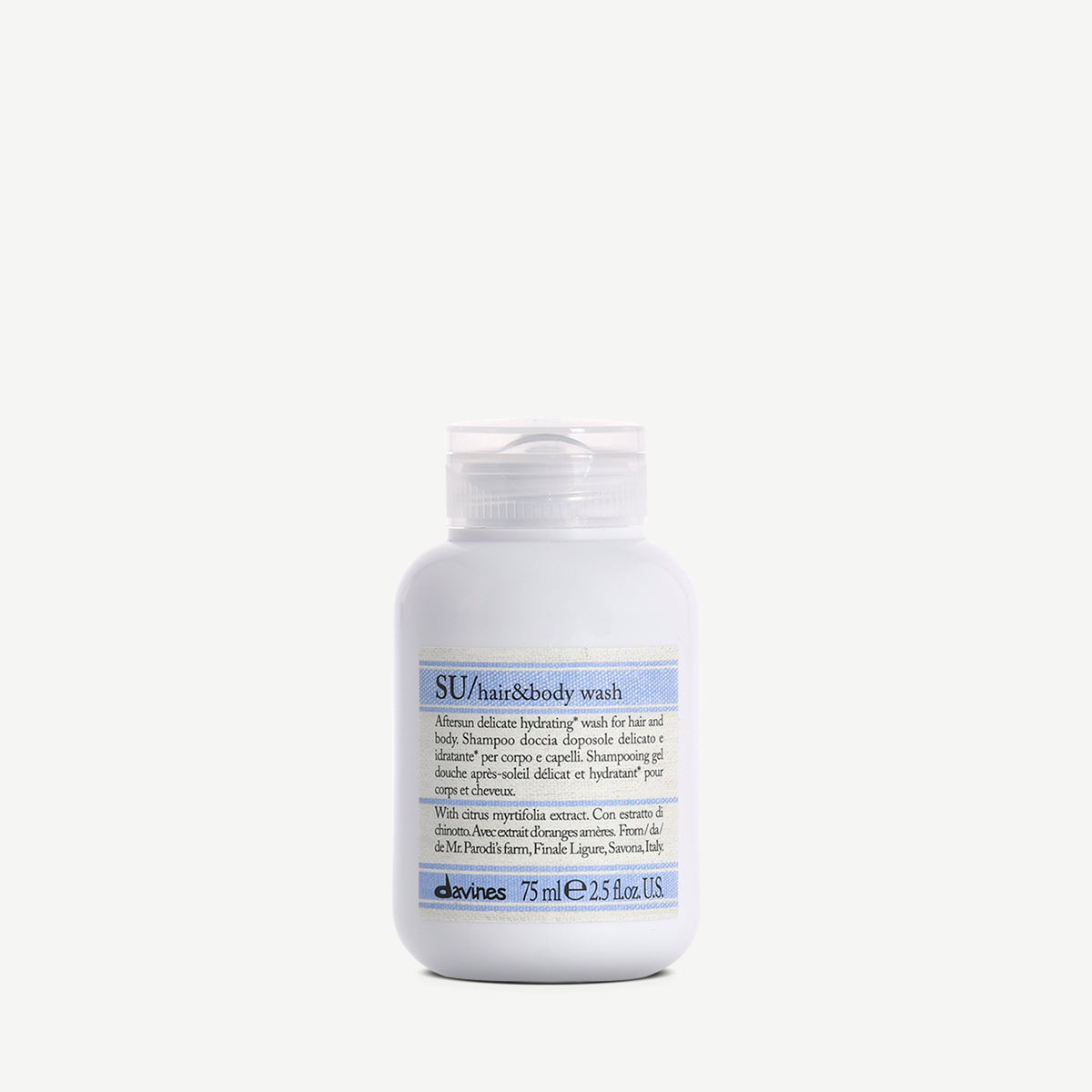 Davines SU Hair & Body Wash - Moisturizing and protective shampoo for body and hair exposed to the sun.