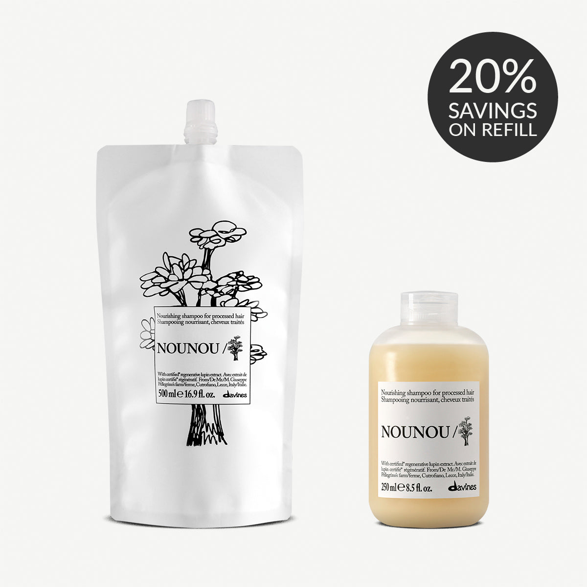 NOUNOU Shampoo Refill Duo 1 1 kitDavines