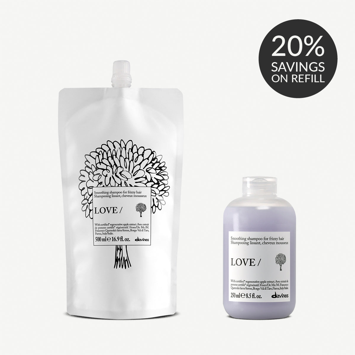 LOVE SMOOTHING Shampoo Refill Duo 1 1 kitDavines
