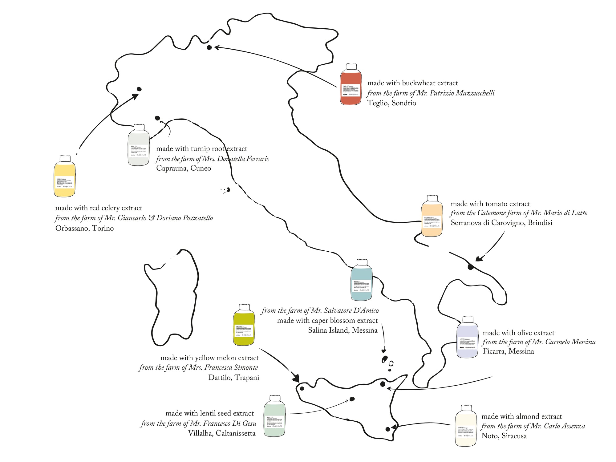 A map at where Slow Food ingredients come from