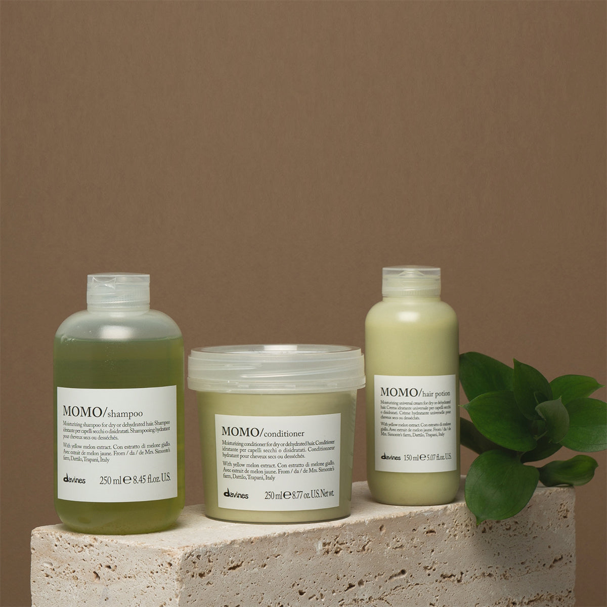 Davines Momo 400ml conditioner, store and 200ml shampoo