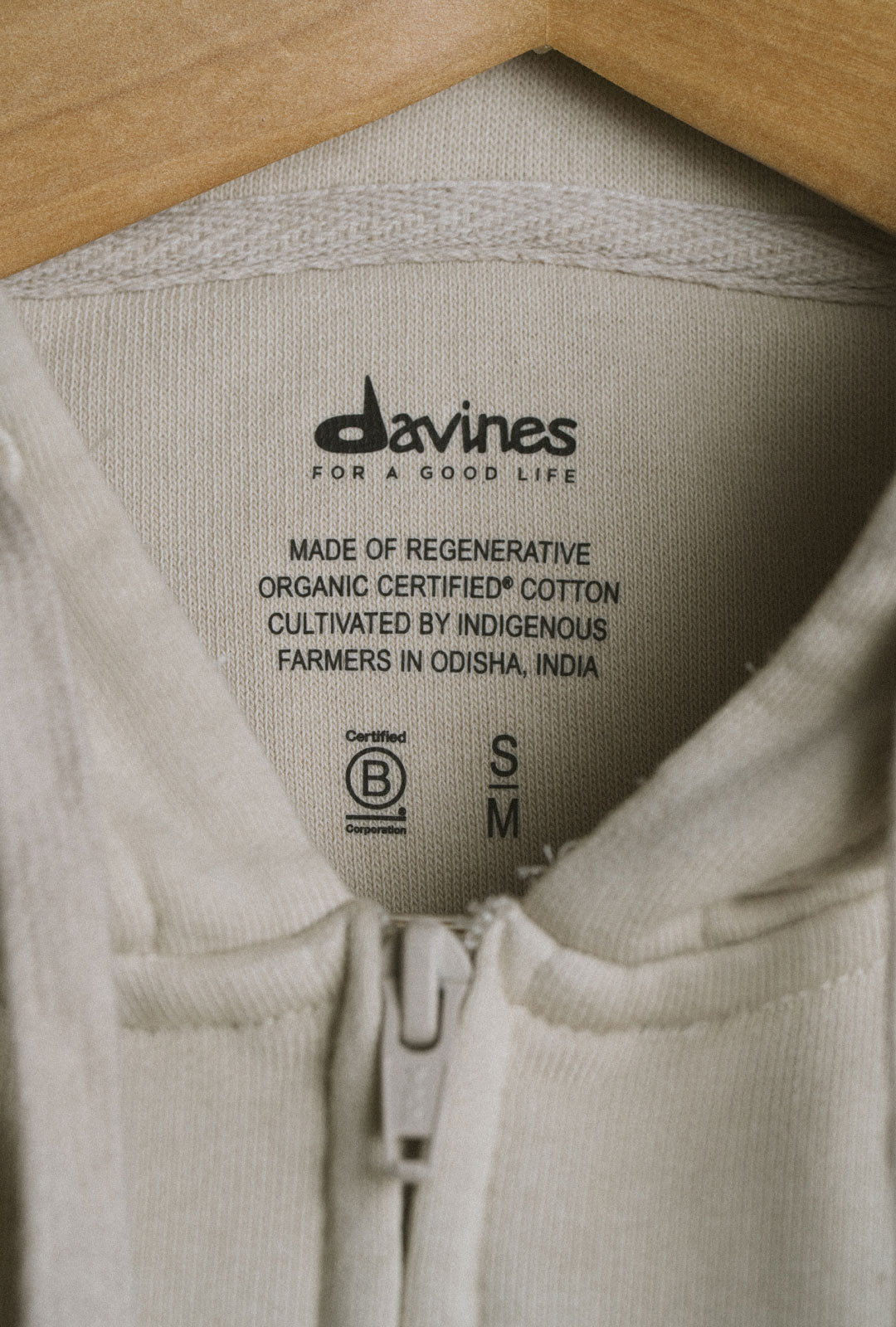 
Davines Regenerative Organic Cotton Hoodie - Crafted from Regenerative Organic Certified Cotton and grown by indigenous farmers in Odisha, India, this represents a commitment to soil health, biodiversity, and the communities who cultivate it.
Effortlessly refined, this hoodie pairs everyday comfort with quiet, purposeful detail: a subtle logo accent on the upper sleeve and a discreet inner pocket for life's essentials.    
Care Instructions:Machine wash cold, gentle cycle, with like colors. No bleach. Tumble dry low and remove promptly, or hang dry. Iron on reverse, low heat. Do not dry clean.