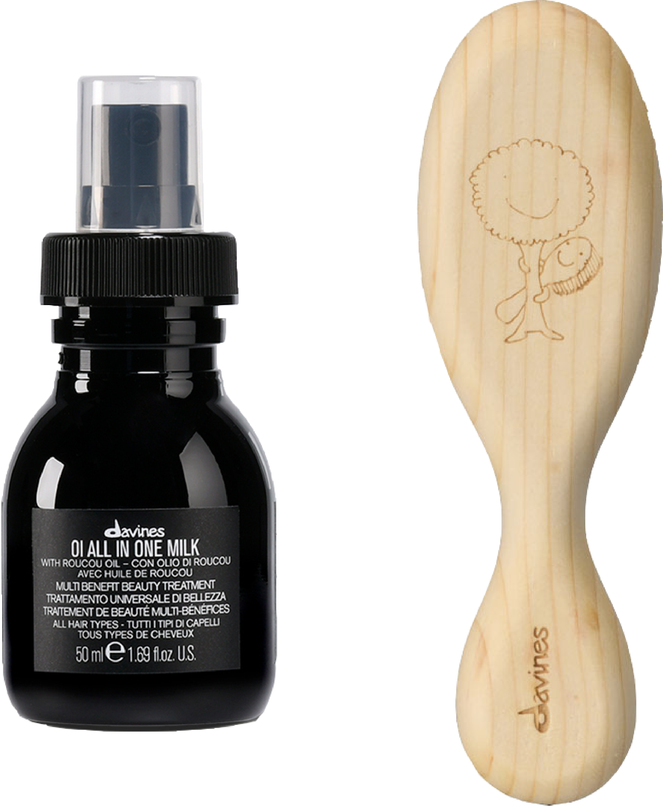 OI All In One Milk + Wooden Brush | Davines OI All In One Milk + Wooden Brush | Davines